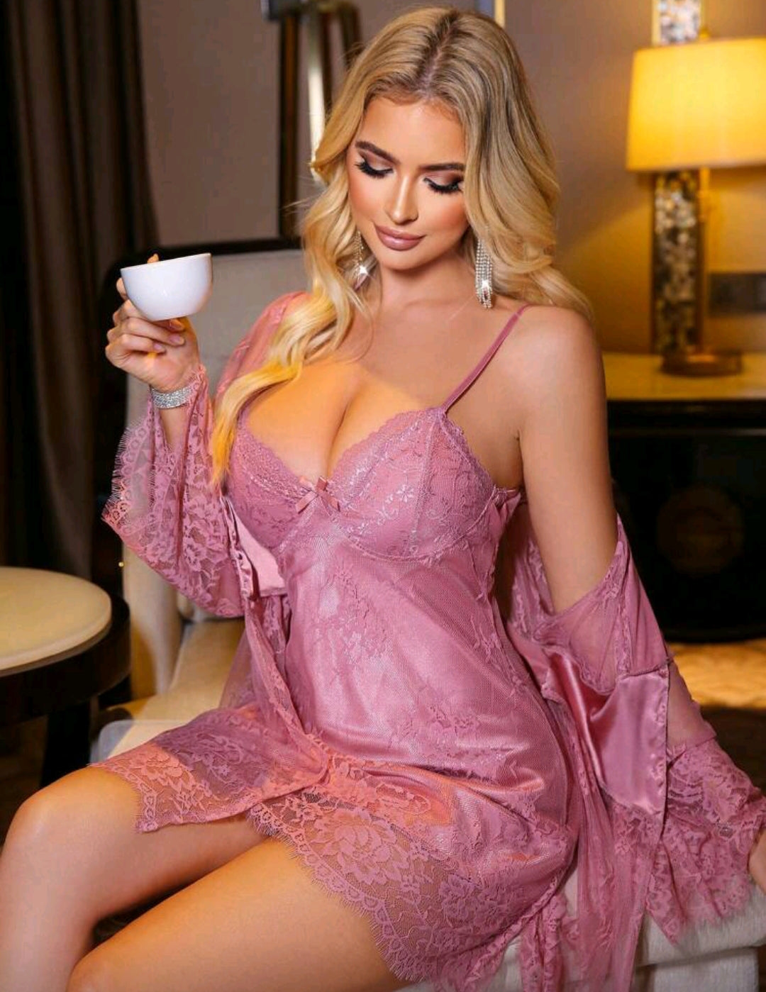 Chemise De Nuit Avec peignoir
